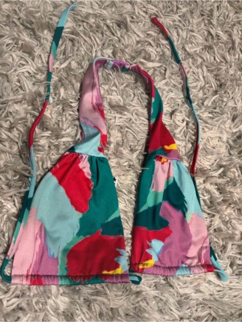 Asos Multi-Color Abstract Print Bikini Top Size 6 Women
